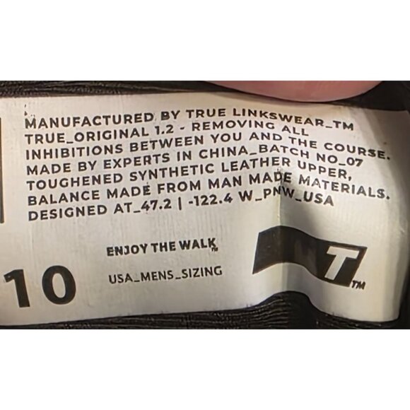 True Linkswear Original 1.2 Golf Shoes Black Men's Size 10 - Picture 8 of 8